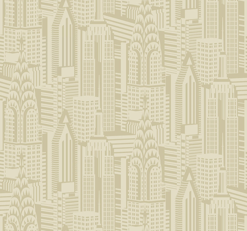 Deco 2 Manhattan Skyline Geometric Unpasted Wallpaper