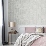 DC61507 skyline wallpaper bedroom from the Deco 2 collection by Collins & Company