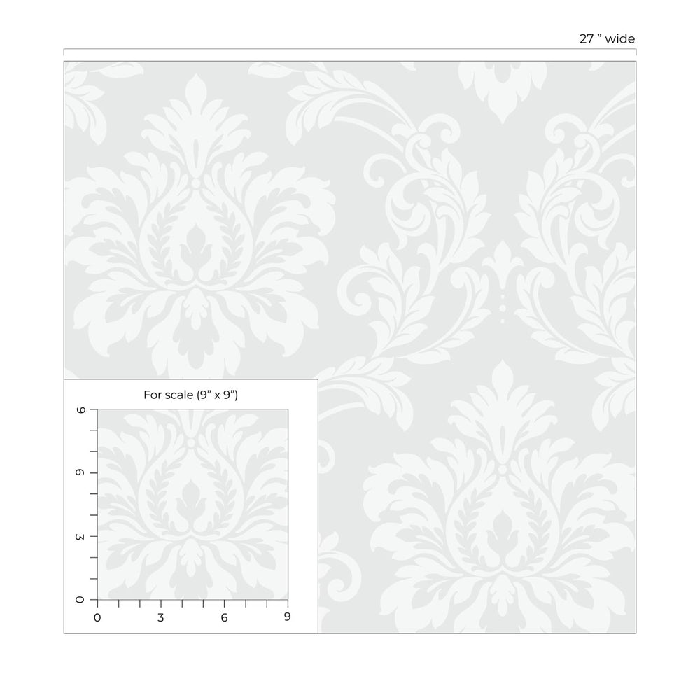 DC61600 damask wallpaper scale from the Deco 2 collection by Collins & Company