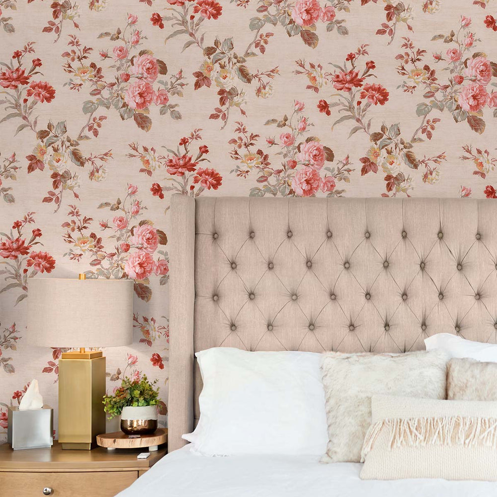 SD10707KD Agathius floral trail wallpaper bedroom from Say Decor