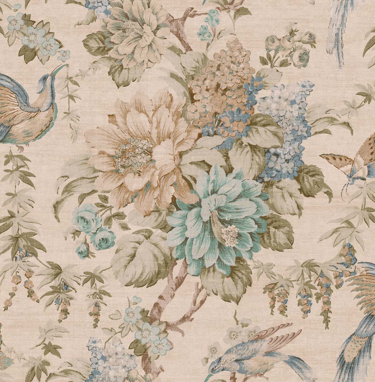 SD20907KD vintage chinoiserie floral wallpaper from Say Decor