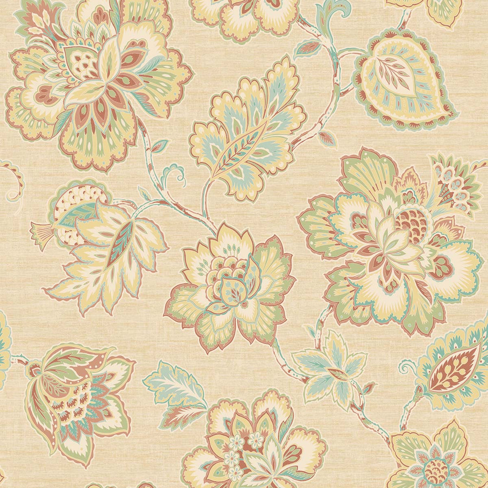 SD40005RD Chevalier jacobean floral wallpaper from Say Decor