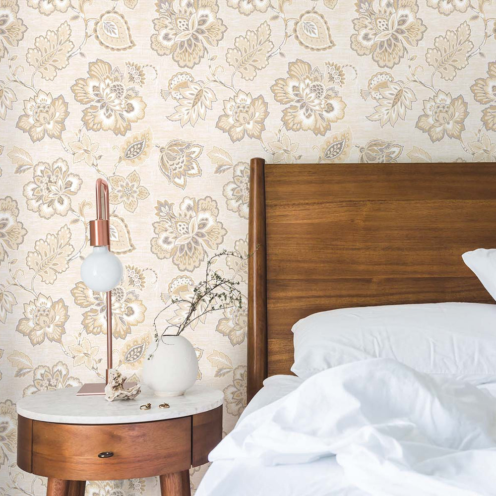 SD60005RD Chevalier jacobean floral wallpaper bedroom from Say Decor