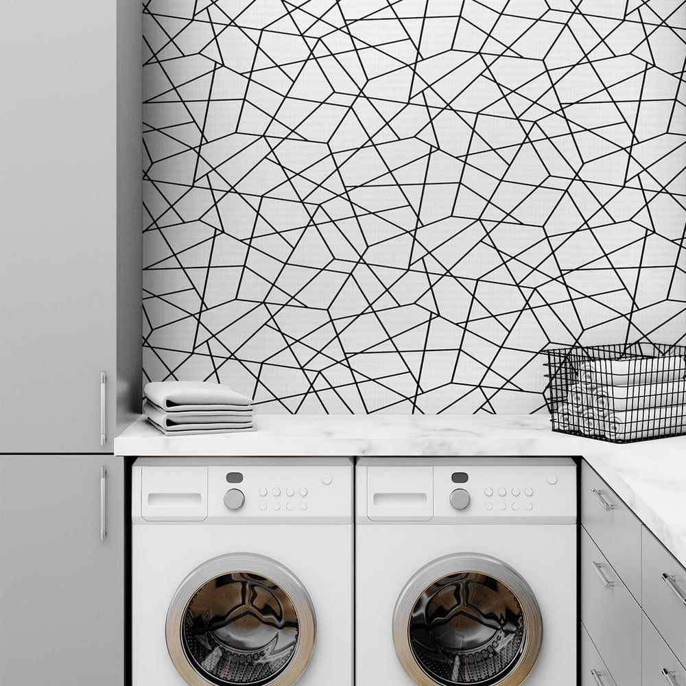 
                  
                    DT20100 Quartz Geo textured vinyl wallpaper laundry room from DuPont™ Tedlar® 
                  
                