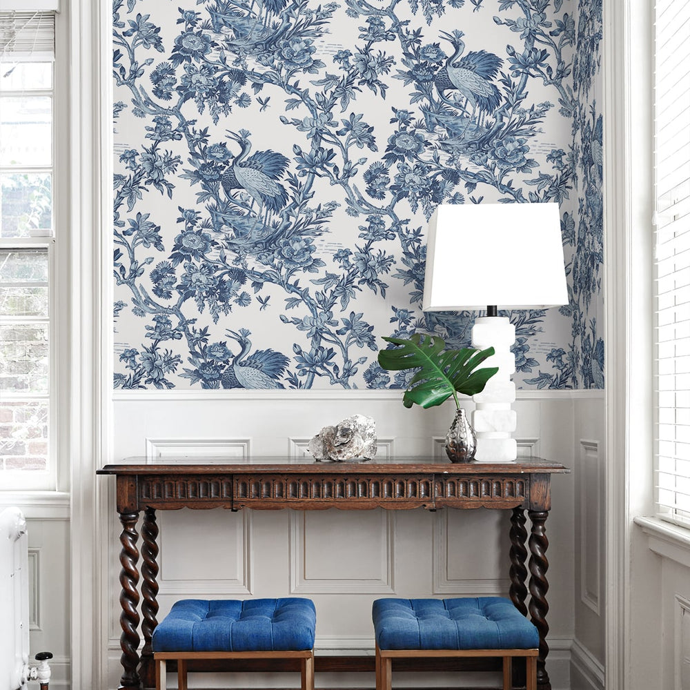 DT20200 crane toile textured vinyl wallpaper entryway from DuPont™ Tedlar®