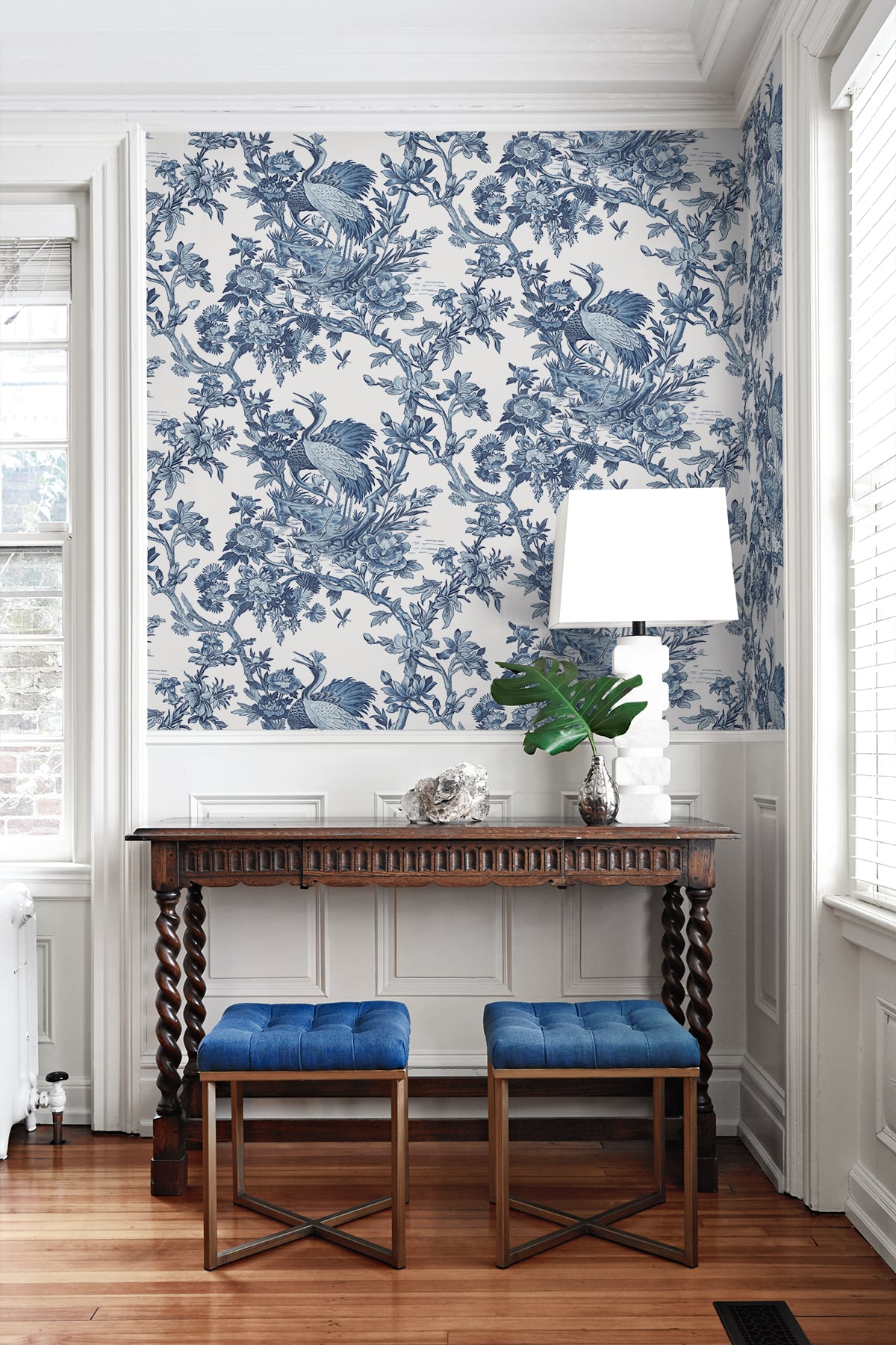 DT20200 crane toile textured vinyl wallpaper entryway from DuPont™ Tedlar®