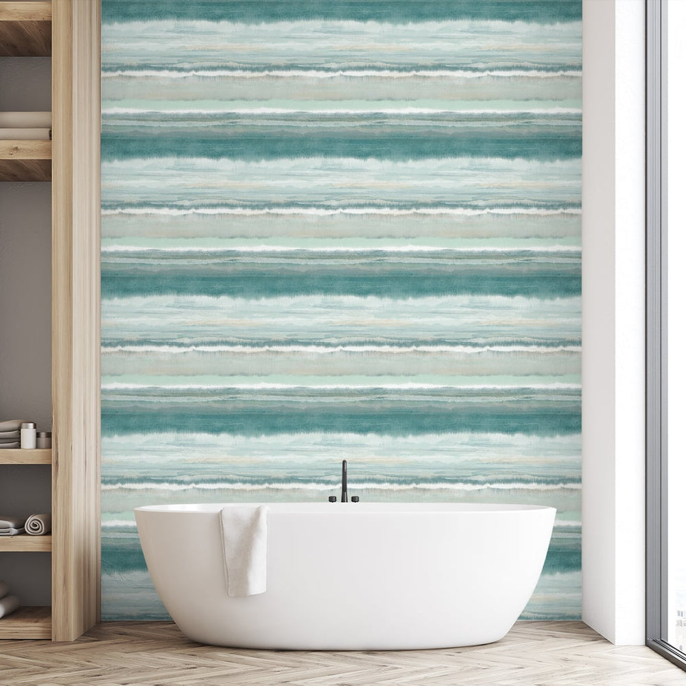 
                  
                    DT20302 watercolor stripe textured vinyl wallpaper bath from DuPont™ Tedlar® 
                  
                
