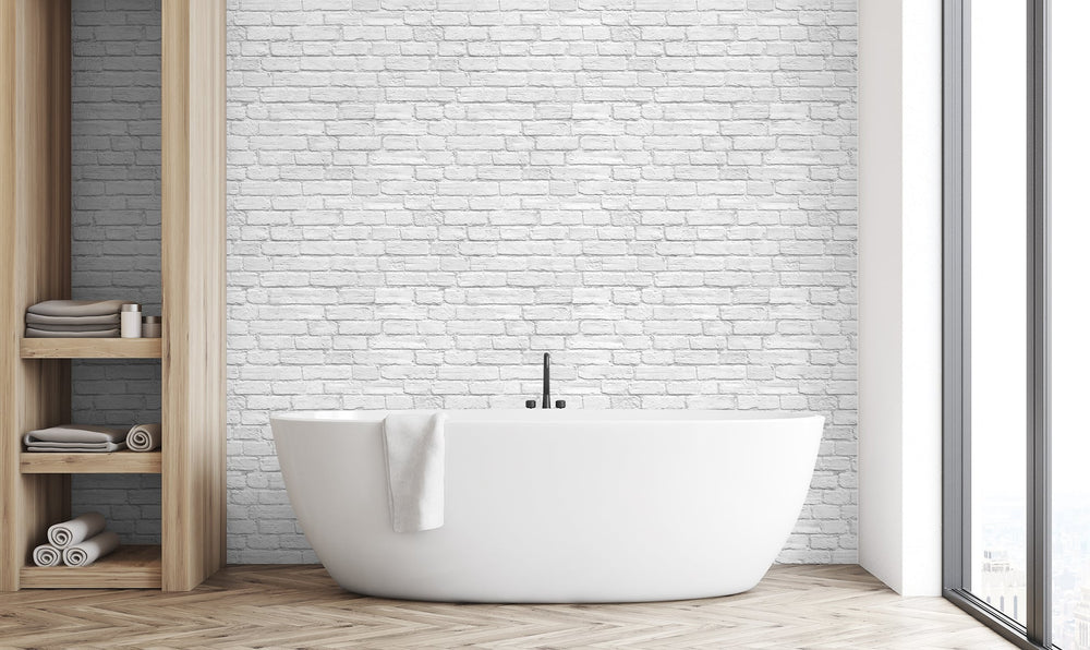 DT20400 vintage brick textured vinyl wallpaper bathroom from DuPont™ Tedlar®