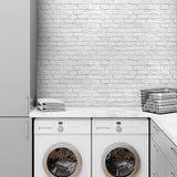 DT20400 vintage brick textured vinyl wallpaper laundry room from DuPont™ Tedlar®