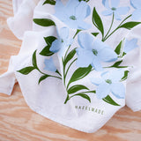 KT604 dogwood floral tea towel detail from Hazelmade