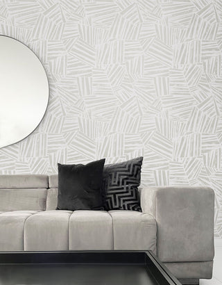 EG10008 geometric wallpaper living room from the Geometric Textures collection by Etten Studios