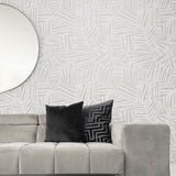 EG10008 geometric wallpaper living room from the Geometric Textures collection by Etten Studios