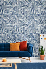 EG10012 geometric wallpaper living room from the Geometric Textures collection by Etten Studios
