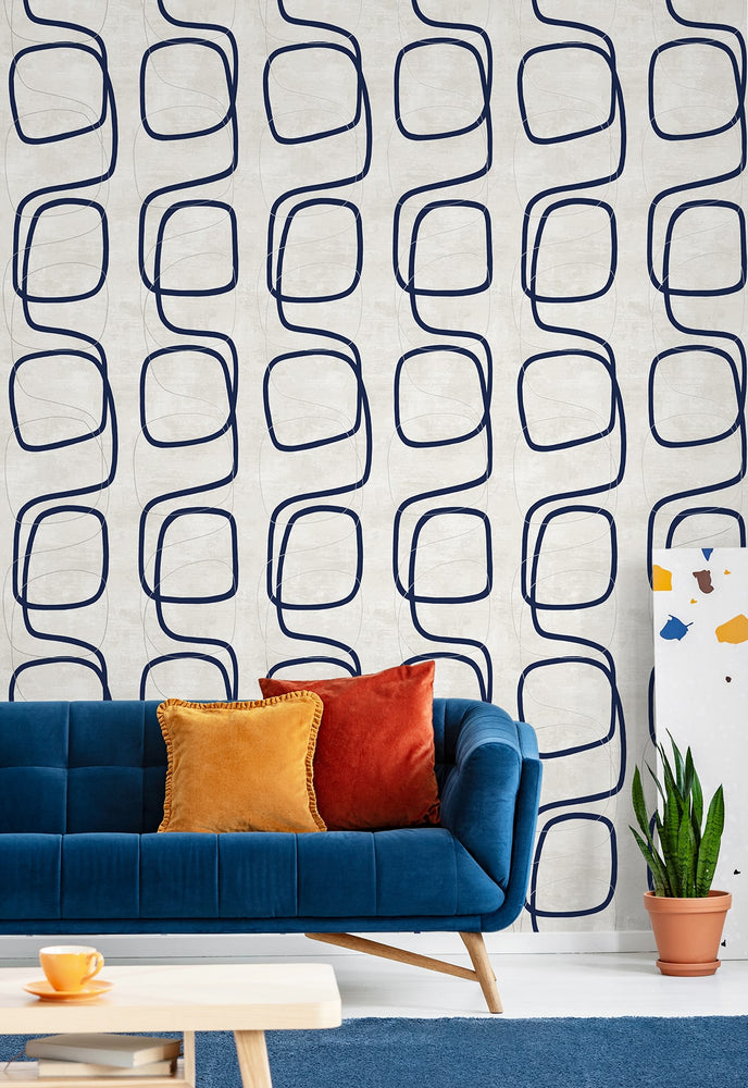 EG10202 geometric wallpaper living room from the Geometric Textures collection by Etten Studios
