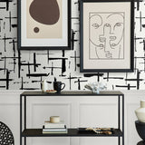 EG10310 abstract wallpaper entryway from the Geometric Textures collection by Etten Studios