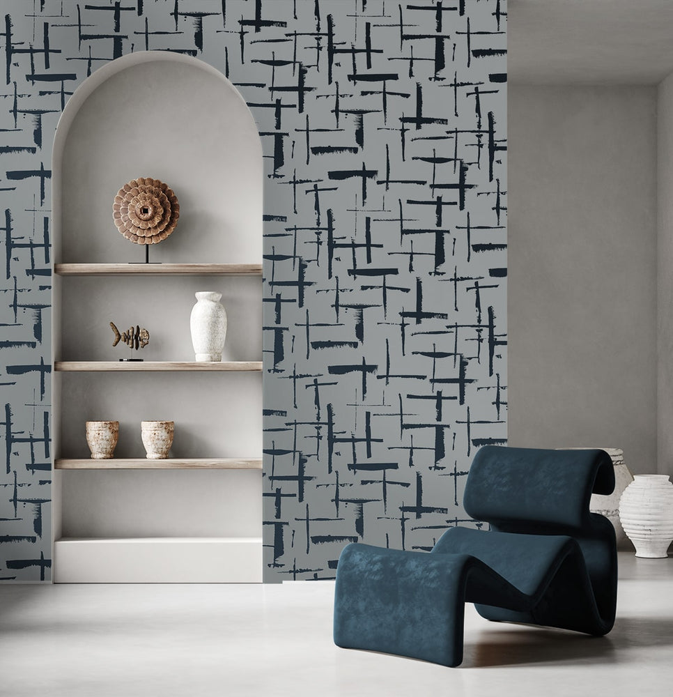 EG10312 abstract wallpaper living room from the Geometric Textures collection by Etten Studios