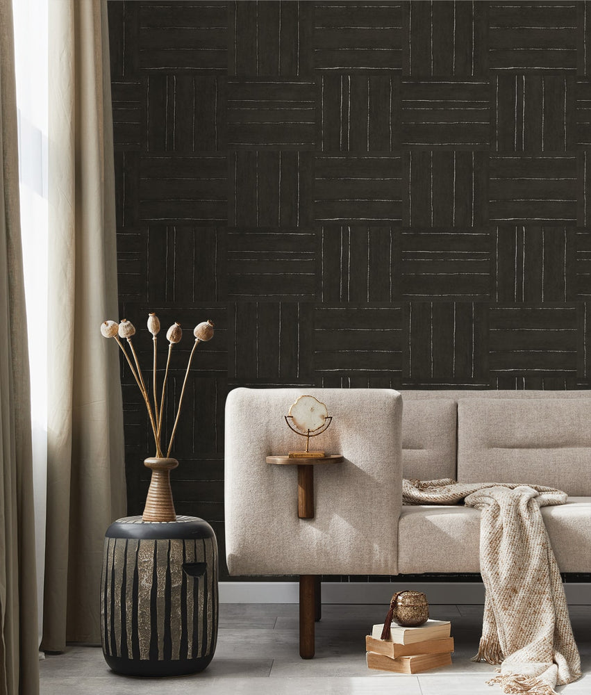 EG10407 geometric wallpaper living room from the Geometric Textures collection by Etten Studios
