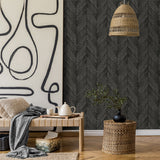 EG10600 chevron striped wallpaper living room from the Geometric Textures collection by Etten Studios