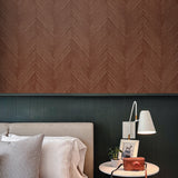 EG10601 chevron striped wallpaper bedroom from the Geometric Textures collection by Etten Studios