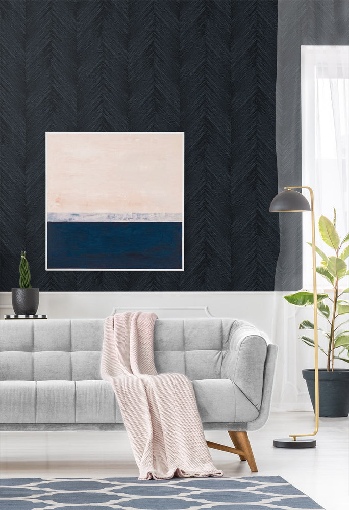 EG10602 chevron striped wallpaper living room from the Geometric Textures collection by Etten Studios