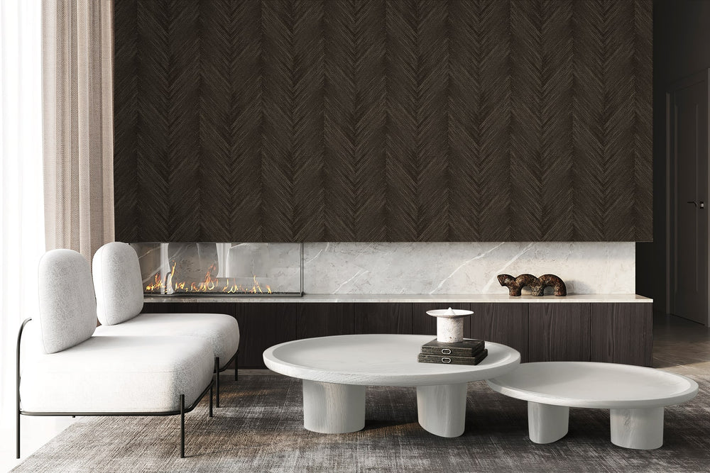 EG10606 chevron striped wallpaper living room from the Geometric Textures collection by Etten Studios