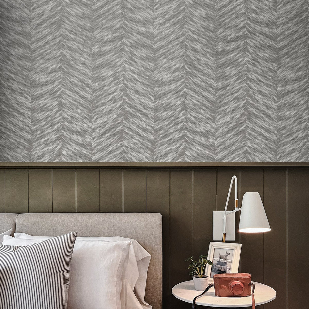 
                  
                    EG10628 chevron striped wallpaper bedroom from the Geometric Textures collection by Etten Studios
                  
                