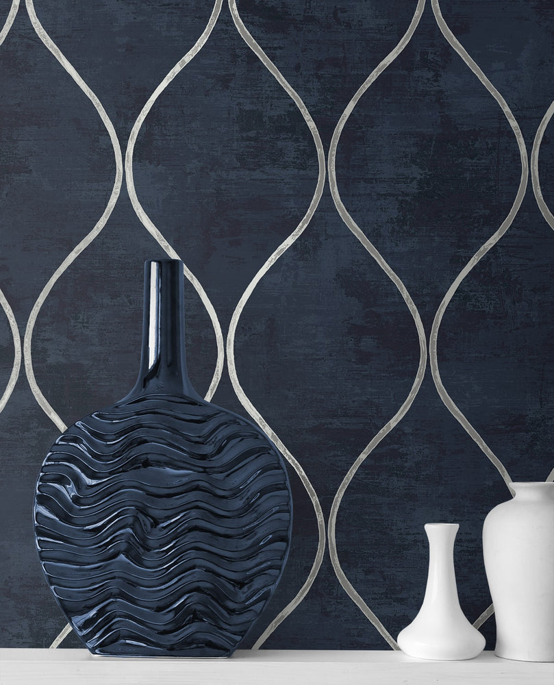 EG10802 ogee wallpaper decor from the Geometric Textures collection by Etten Studios