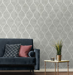 EG10808 ogee wallpaper living room from the Geometric Textures collection by Etten Studios