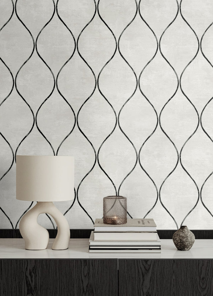 EG10810 ogee wallpaper decor from the Geometric Textures collection by Etten Studios