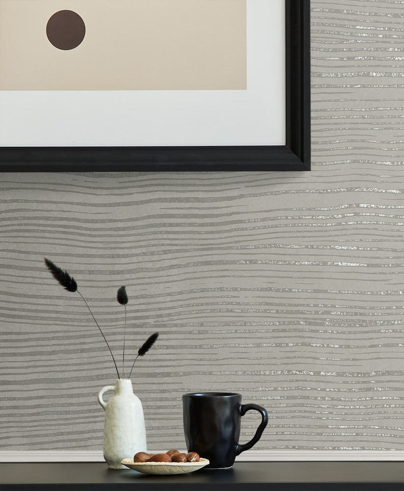 EG10908 stria faux wallpaper decor from the Geometric Textures collection by Seabrook Designs