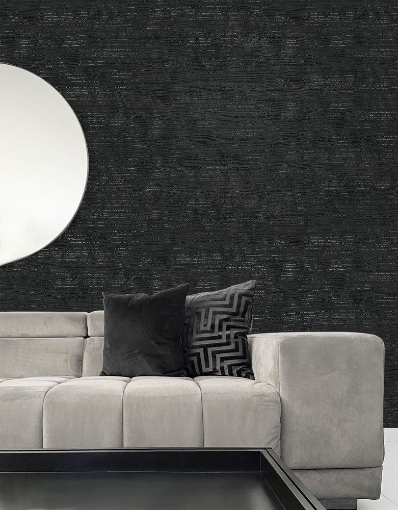 EG10910 stria faux wallpaper living room from the Geometric Textures collection by Seabrook Designs
