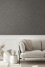 EG10918 stria faux wallpaper living room from the Geometric Textures collection by Seabrook Designs