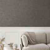 EG10918 stria faux wallpaper living room from the Geometric Textures collection by Seabrook Designs