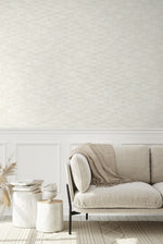 EG11100 ogee geometric wallpaper living room from the Geometric Textures collection by Etten Studios