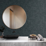 EG11102 ogee geometric wallpaper bathroom from the Geometric Textures collection by Etten Studios