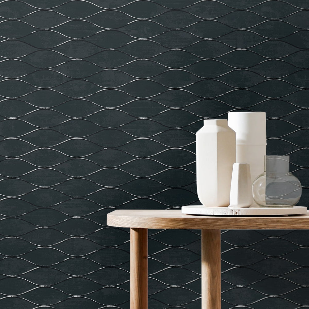 
                  
                    EG11102 ogee geometric wallpaper decor  from the Geometric Textures collection by Etten Studios
                  
                
