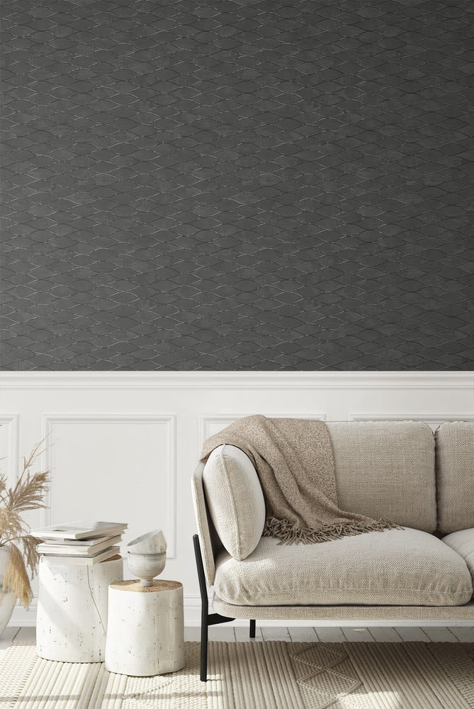EG11110 ogee geometric wallpaper decor from the Geometric Textures collection by Etten Studios