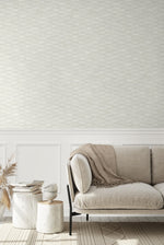 EG11118 ogee geometric wallpaper living room from the Geometric Textures collection by Etten Studios