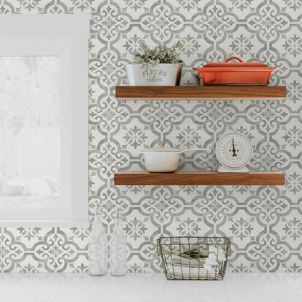 
                  
                    ET10010 encaustic faux tile wallpaper kitchen by Seabrook Designs
                  
                