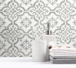 ET10010 encaustic faux tile wallpaper bathroom by Seabrook Designs