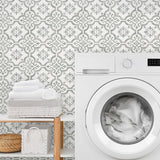 ET10010 encaustic faux tile wallpaper laundry room by Seabrook Designs