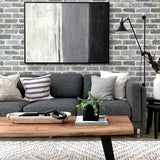 ET10105 vintage faux brick wallpaper living room from Seabrook Designs