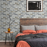 ET10105 vintage faux brick wallpaper bedroom from Seabrook Designs