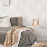 ET10305 winter branches botanical unpasted wallpaper decor from Seabrook Designs