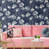 ET10412 dandelion fields floral wallpaper living room from Seabrook Designs
