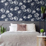 ET10412 dandelion fields floral wallpaper bedroom from Seabrook Designs