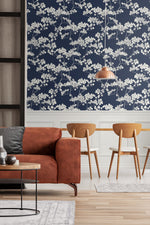 ET10502 bayberry blossom floral wallpaper dining room from Seabrook Designs