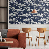 ET10502 bayberry blossom floral wallpaper dining room from Seabrook Designs
