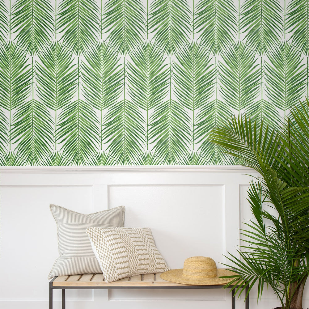 
                  
                    ET10704 palm leaf wallpaper entryway from Seabrook Designs
                  
                