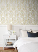 ET10710 palm leaf wallpaper bedroom from Seabrook Designs